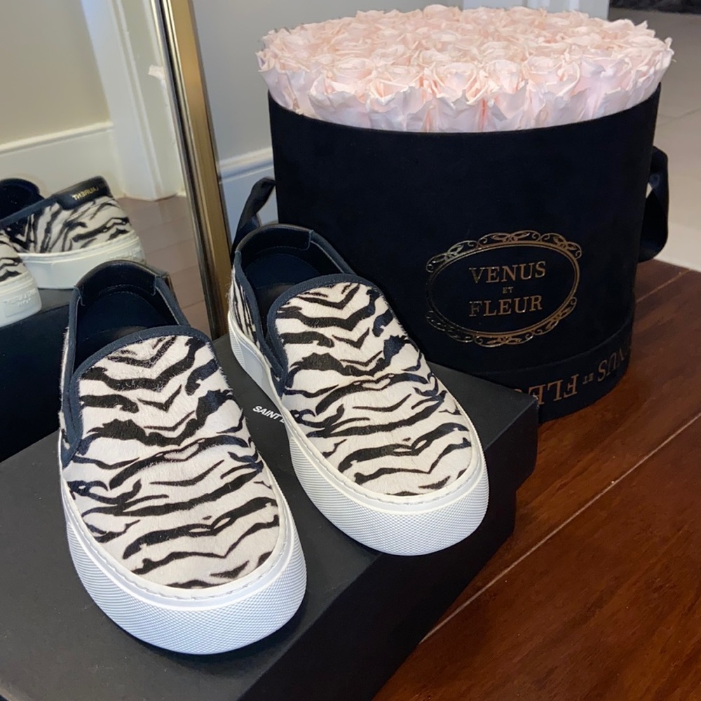 🖤Saint Laurent pony hair slip on sneakers 🖤